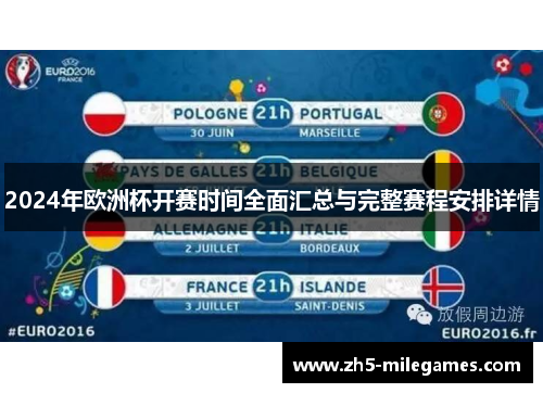 2024年欧洲杯开赛时间全面汇总与完整赛程安排详情