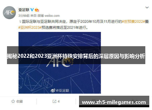 揭秘2022和2023亚洲杯特殊安排背后的深层原因与影响分析