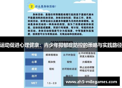 运动促进心理健康:青少年抑郁症防控的策略与实践路径 运动促进心理健康:青少年抑郁症防控的策略与实践路径